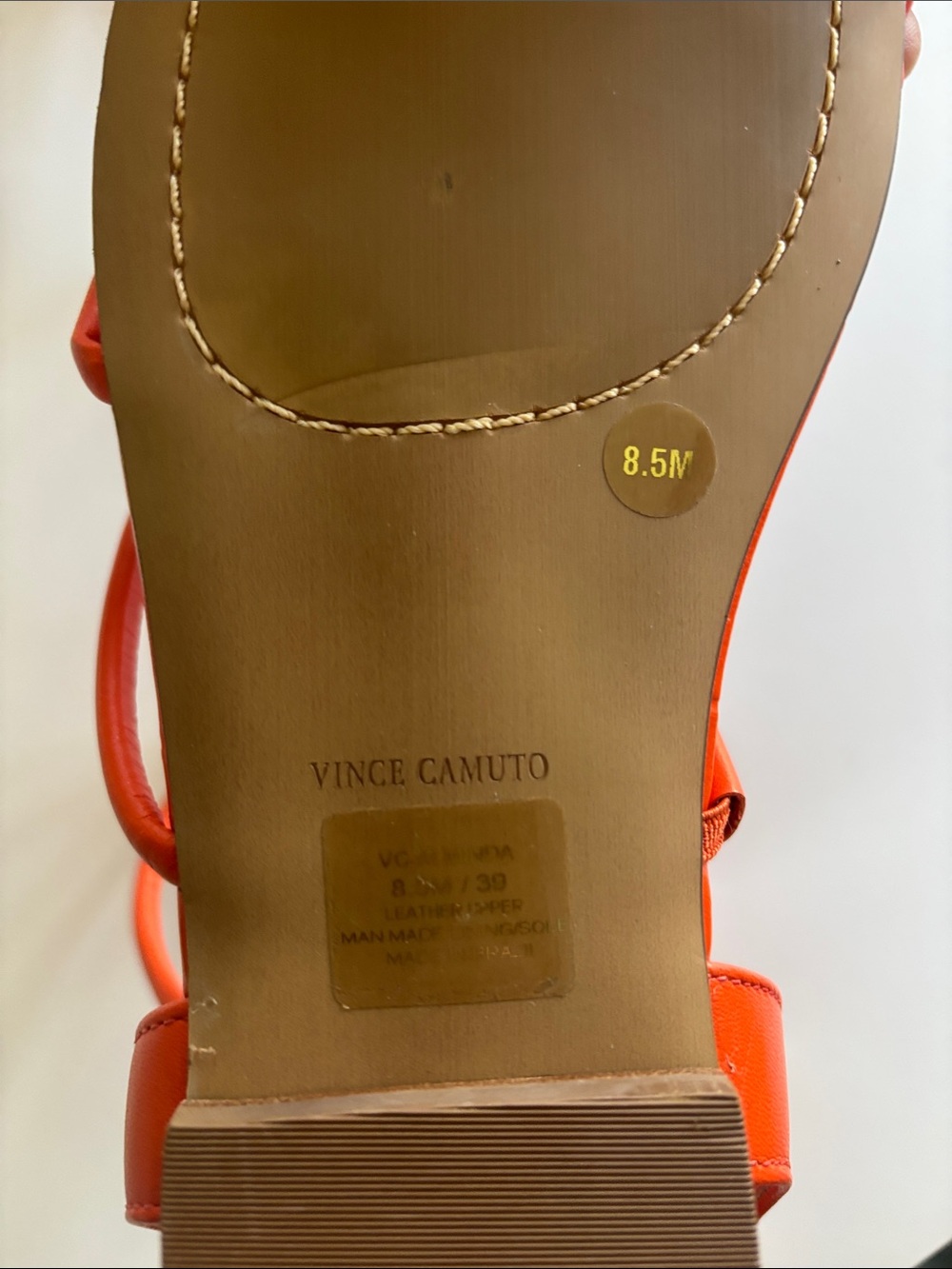 Vince Camuto Orange Knot-Strap Square-Toe Sandals - Picture 5 of 8